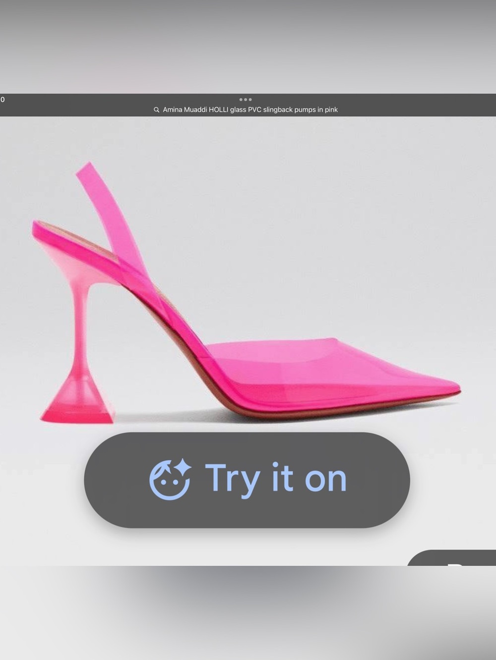 Amina Muaddi Holli glass PVC sling back pumps pink